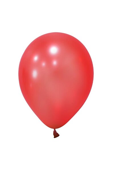 asöy Metalik Kırmızı Balon 10 Adet 12 Inç Standart Boy 30 Cm Metalik Renkli Parti Balonu Doğum Günü