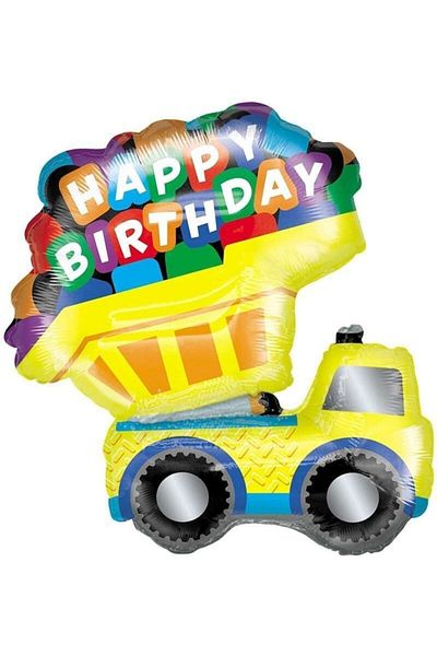 BEST PARTİ DOĞUM GÜNÜ PARTİ SÜSLERİ Happy Birthday Written Truck Shaped Foil Balloon 80 Cm