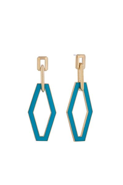 Juju Bronze Enamel Lozenge Earrings