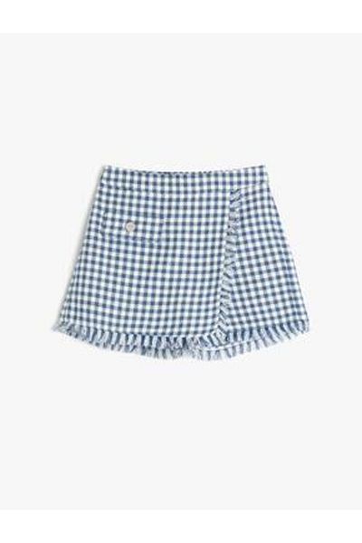 Koton Mädchen-Shorts, Rock, Tweed, zweireihig, mit Knöpfen