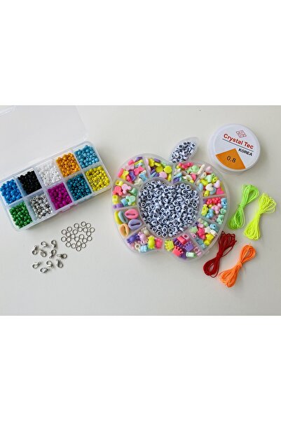 yağmur gökçe Br. 162 Kutija od jabuka, dečije figure i perle sa slovima i 10 ...