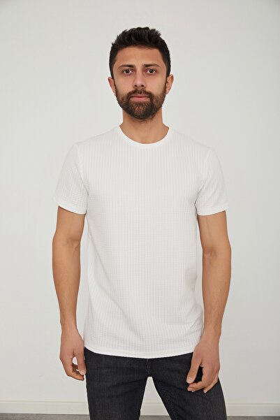 Cazador Jazz 4237 Crew Neck Self-Textured Men's T-shirt