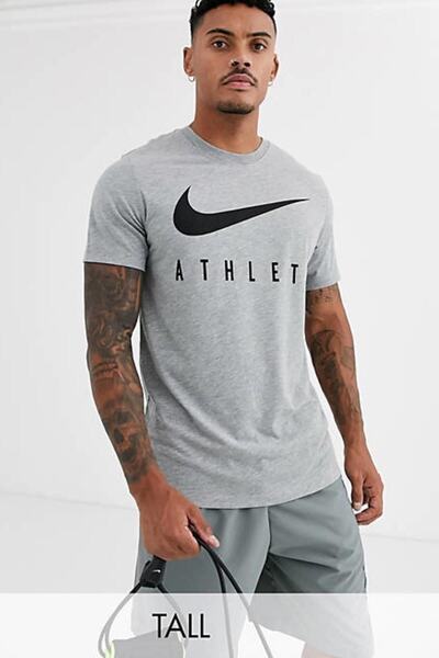 Nike Dri-fit Traning Standart Kesim Gri Erkek Antreman Tişörtü