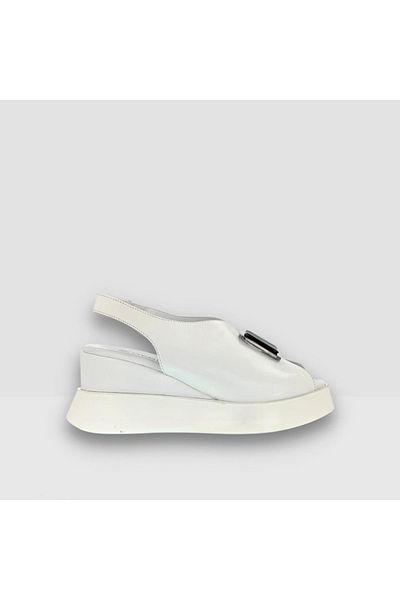 ALBİNİ 2310240   Sandale de dama din piele naturala - model cu toc pane