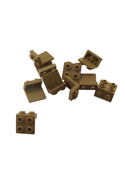 LEGO Original Creator Moc Connection Part Bracket 1 X 2 - 2 X 2 Dark Tan 4 Pieces Will Be Sent