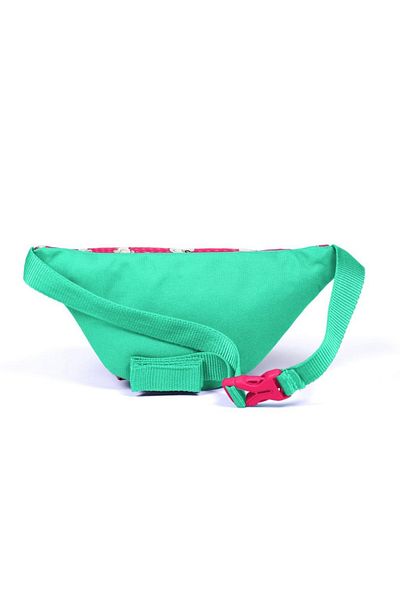 Coral High Kids Neon Coral Water Green Alpaca Patterned Waist Bag 22564