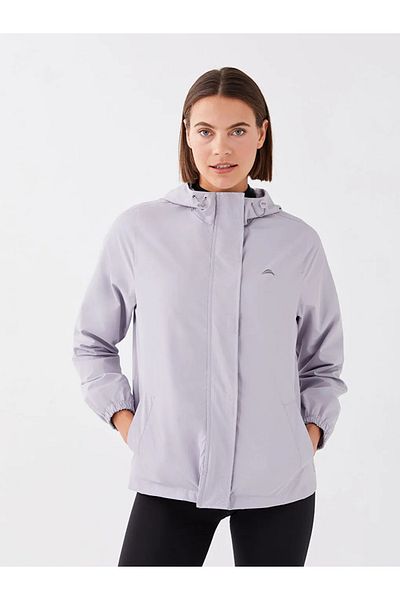 LC Waikiki Μακρυμάνικο γυναικείο αδιάβροχο Lcw Outdoor Hooded Reflector Printed
