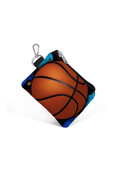 Coral High Kids Black Basketball Patterned Coin Purse 21732