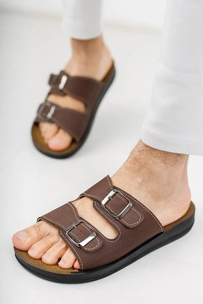 Lurji Ανδρικές μαύρες καφέ παντόφλες Heel Spur Ultra Soft Gel Σόλα με πόρπη για το σπίτι Παντόφλες καθημερινές