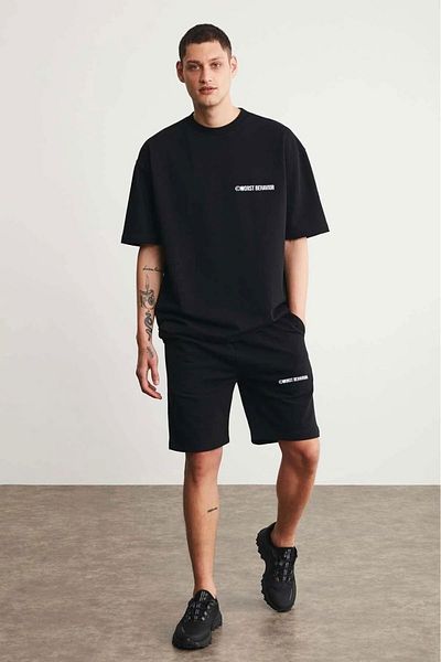 Keywest Worst Behavior Printed Oversize Summer Top and Bottom T-shirt Shorts Set