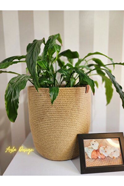 Yektayla El Yapımı Hasır Saksılık 25×30×30 Cm Büyük Boy 1 Adet
