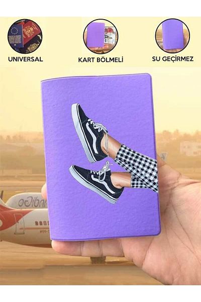 Cekuonline Sporty Purple Vinlex Passport Cover Container Compatible with All Country Passports