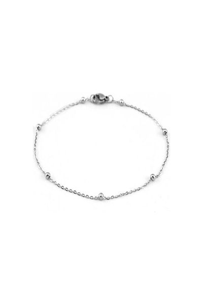 fullcontrol Women's Ball Chain Silver Color Anklet
