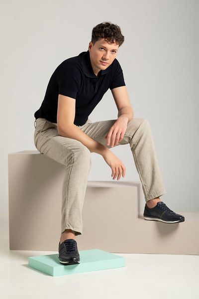 Ziya , Ανδρικό Sneaker από γνήσιο δέρμα 1311002 060 Navy Blue