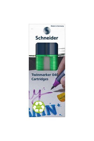 Schneider Pen Schneider Paint-IT 040 Twin Marker Cartridge 2 Pieces Forest Green