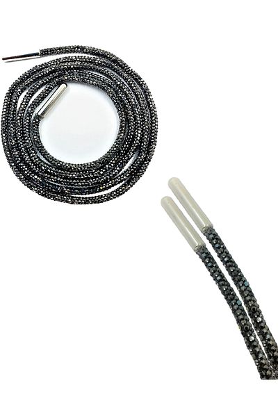 Busky Smoked Stone Shoelaces, Anthracite Stone Laces - 100cm (1 PAIR)