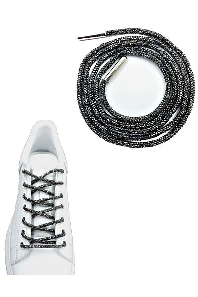 Busky Smoked Stone Shoelaces, Anthracite Stone Laces - 120cm (1 PAIR)