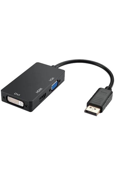 Concord منفذ عرض صغير 3 في 1 Hdmi Vga Dvi محول محول
