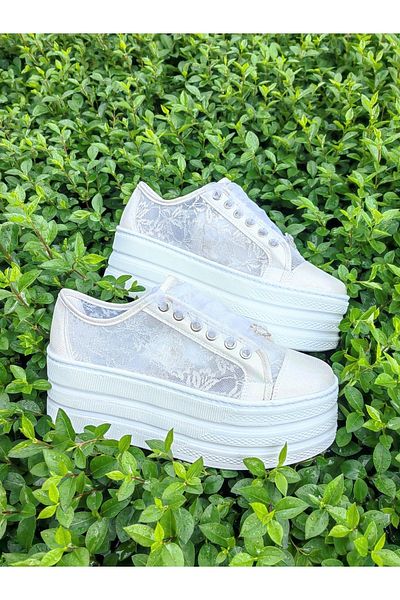 Ayakkabı Tutkusu Stilo ® Pantofi de mireasa Platforma Plata 7cm Platforma Dantela Off-Alb Extrem Confortabil