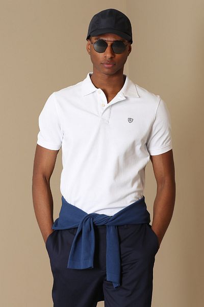 Lufian Tricou pentru bărbați Laon Polo Gât alb