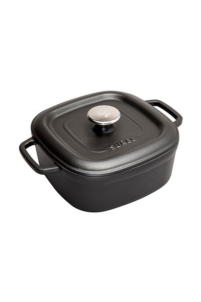 Sürel Aroma Lid Black Square Deep Cast Pot 24X24