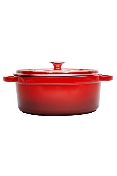 Sürel Aroma Lid Red Round Cast Iron Pot 32 Cm