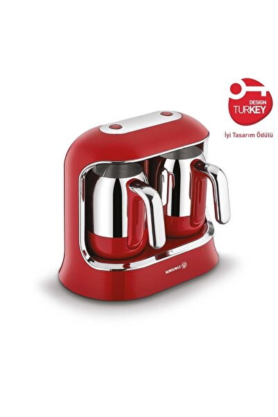 KORKMAZ Kahvekolik Twin Kahve Makinası Kırmızı\krom A861