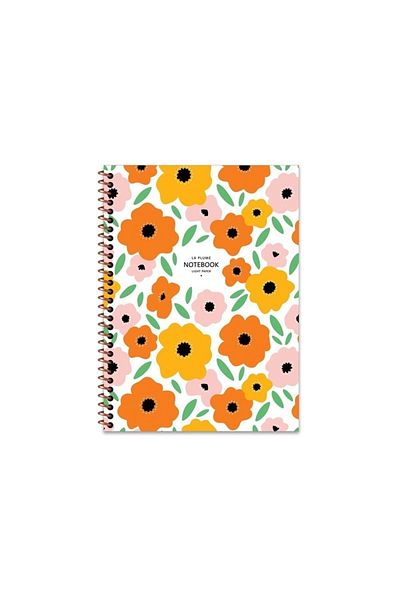 KESKİN COLOR 16x22 سم 80 ورقة غطاء بلاستيكي غير مبطن سلك دفتر خفيف الوزن 60 جرام لون كريمي صفحة ورق عاجي