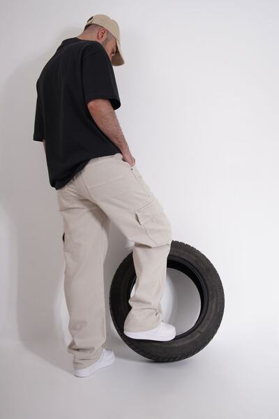 DİFRANSEL Dikiş Detaylı Kargo Cepli Baggy Pantolon