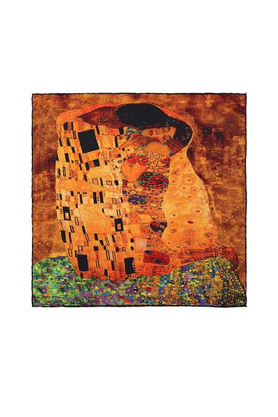 Bursa İpek Silky Handkerchief - Yellow Kiss Design