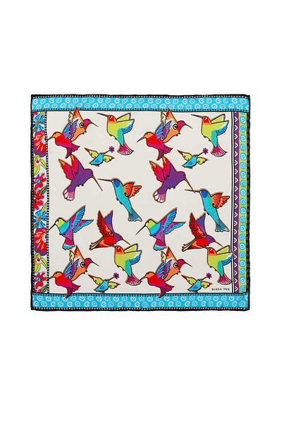 Bursa İpek Green Purple Patterned Silky Handkerchief