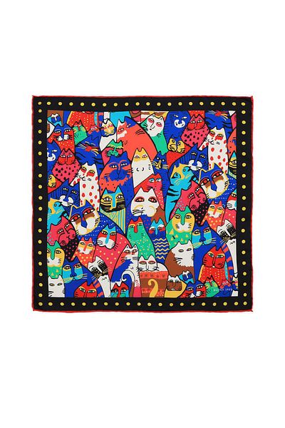 Bursa İpek Black Mustard Patterned Silky Handkerchief