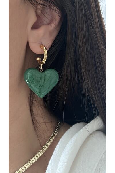 Vi store Ithal Cam Yeşil Küpe