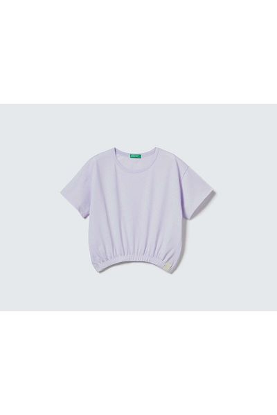 United Colors of Benetton Tricou pentru fetiță Lila Logo Label