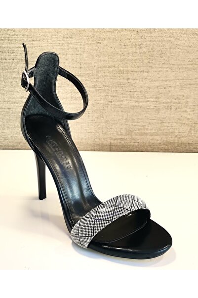 ONY Βραδινό φόρεμα παπούτσια με μονό λουράκι με ψηλό τακούνι 600 Stone Μαύρο