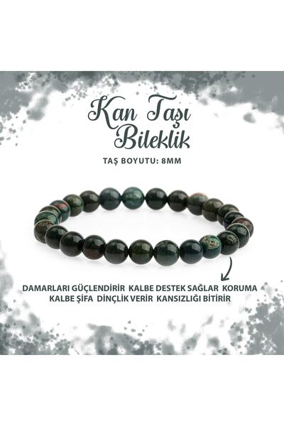 Deniz Doğal Taş سوار من الحجر الطبيعي المعتمد من حجر الدم 8 مم