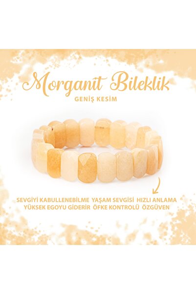 Deniz Doğal Taş Sertifikalı Morganit Doğal Taş Geniş Kesim Bileklik