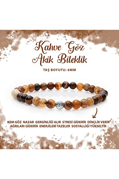 Deniz Doğal Taş سوار من الحجر الطبيعي من العقيق البني المعتمد مقاس 6 مم