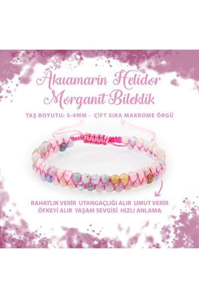 Deniz Doğal Taş Sertifikalı Helidor 3-4mm Çift Sıra Doğal Taş Bileklik