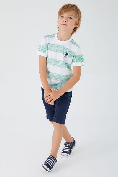U.S. Polo Assn. طقم بنطلون برمودا للأولاد
