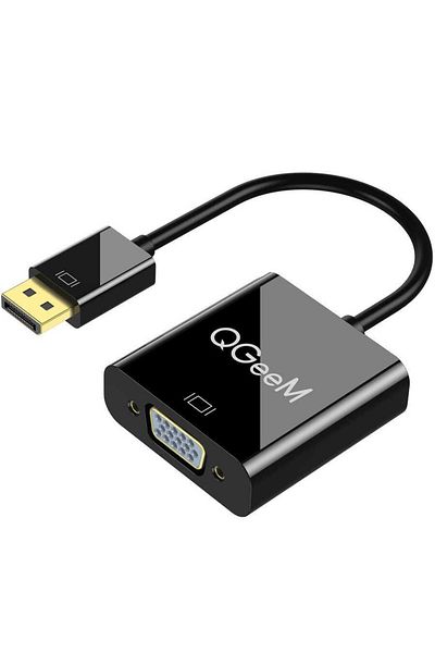 Qgeem Qg-hd25 Vga To Display Port Converter Adapter 1080p Full HD 60hz Image Transfer