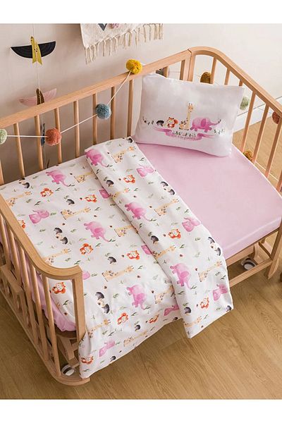 LC Waikiki Patterned Cotton Baby Duvet Cover Set