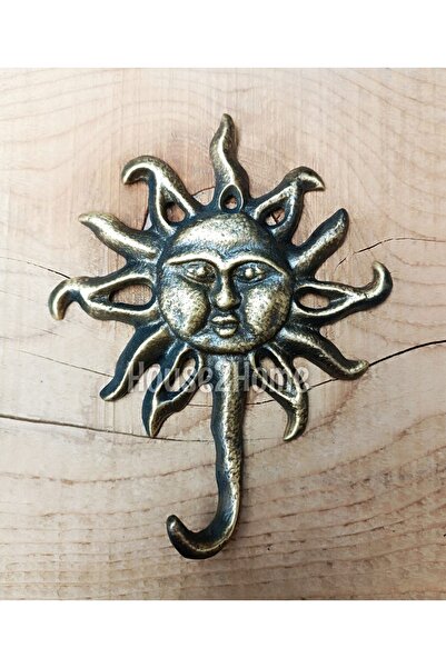 HOUSE2HOME Handmade Brass Wall Hanger, Hook Sun Antique Yellow
