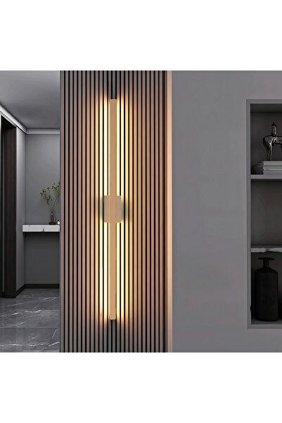LIGHTMORE Modern Dekoratif Kılıç Led Duvar Aplik 70 Cm Bronz Profil (dikdörtgen Rozanslı) 4000k Gün Işığı