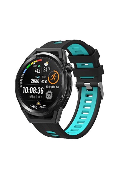 Dolia ساعة Huawei Watch GT 3 Pro بسوار من السيليكون، تصميم رياضي مخطط، فتحات ...