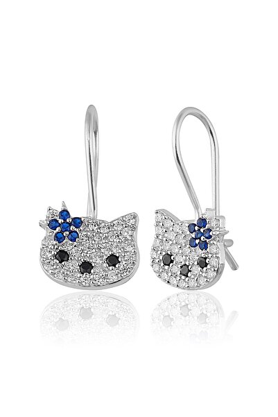 Zanaatsilver 925 Ayar Gümüş Zirkon Taşlı Yıldız Kedi Mengeç Küpe