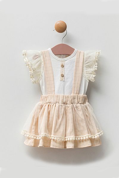 ADABEBEK New Season Wooden Buttoned Salopet Dress