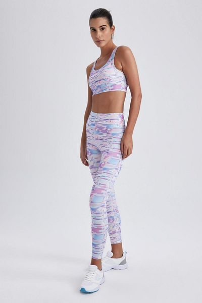 DeFacto Fit Patterned Waist Wrapping Sports Tights