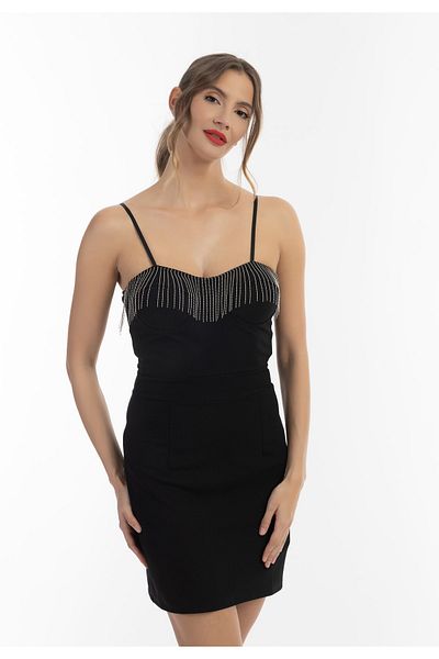 Faina Minikleid mit Perlenketten
