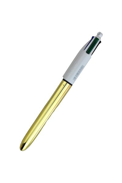 Bic قلم حبر جاف متعدد الألوان ذو 4 ألوان ذهبية لامعة - قطعة واحدة